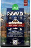 Open Farm Wild Ocean Ancient Grains RawMix for Dogs with kibble, freeze-dried raw fish, and non-GMO grains.