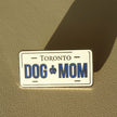 License Plate Dog Mom Pin - Silver