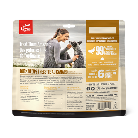 Freeze Dried Dog Treats Duck Recipe back