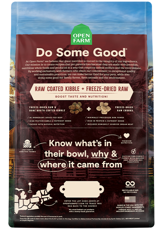 Grain-Free RawMix Kibble Back of Bag