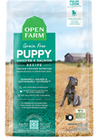 Open Farm Puppy Grain-Free Dry Dog Food 4lb bag with a blend of chicken, pork, and wild-caught salmon