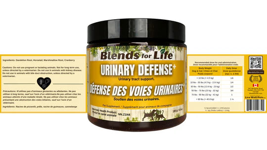 Urinary Defense + Pet Supplement Info