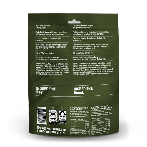 PureBites Beef Air Dried Jerky Dog Treats
