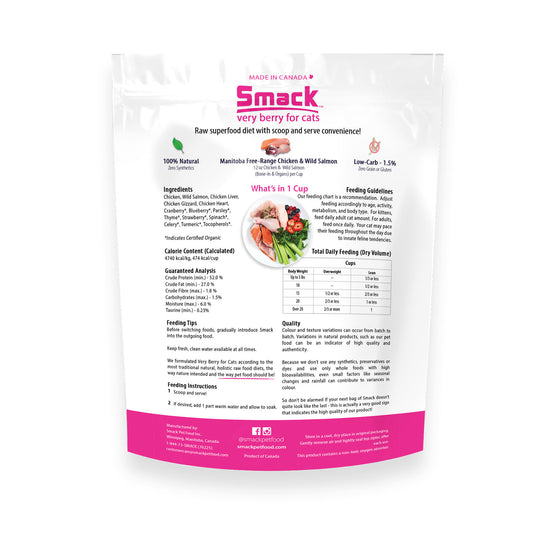 Smack Raw Dehydrated Cat Food Very Berry