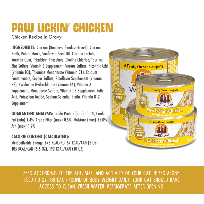 Weruva Cat Classic Recipes - Paw Lickin' Chicken - Chicken Breast in Gravy (5.5oz)