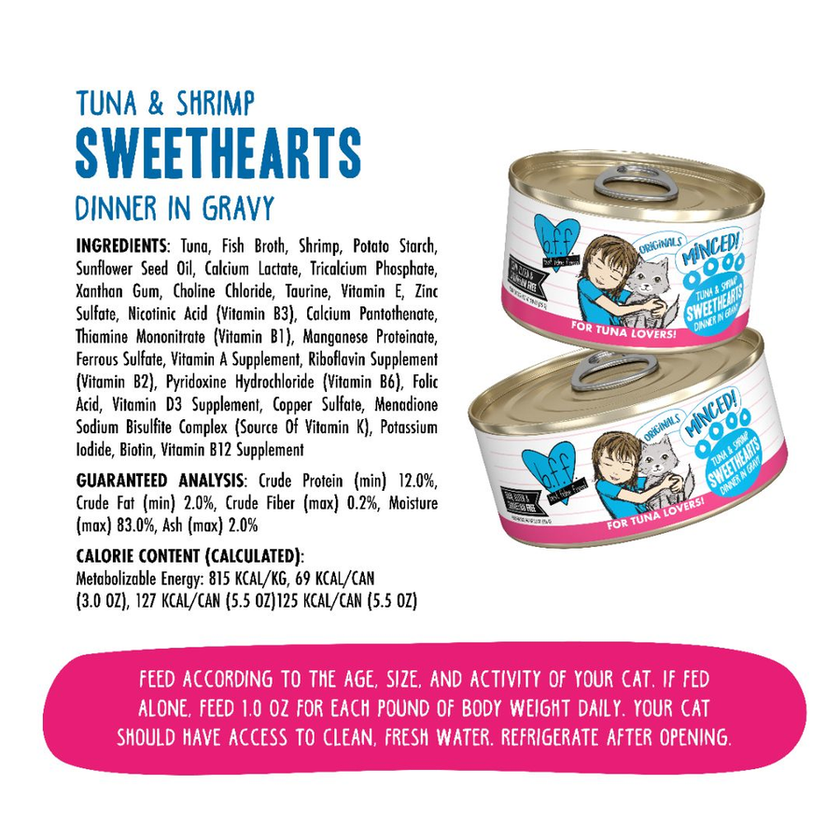 Weruva BFF Minced! - Tuna & Shrimp Sweethearts Dinner in Gravy (5.5oz)