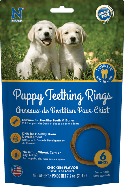 N-Bone® Puppy Teething Rings Grain-Free Chicken Flavor - 6 pack