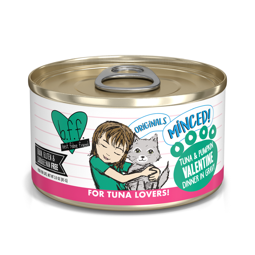 Weruva BFF Minced! Tuna & Pumpkin Valentine Dinner in Gravy Wet Cat Food - 3oz