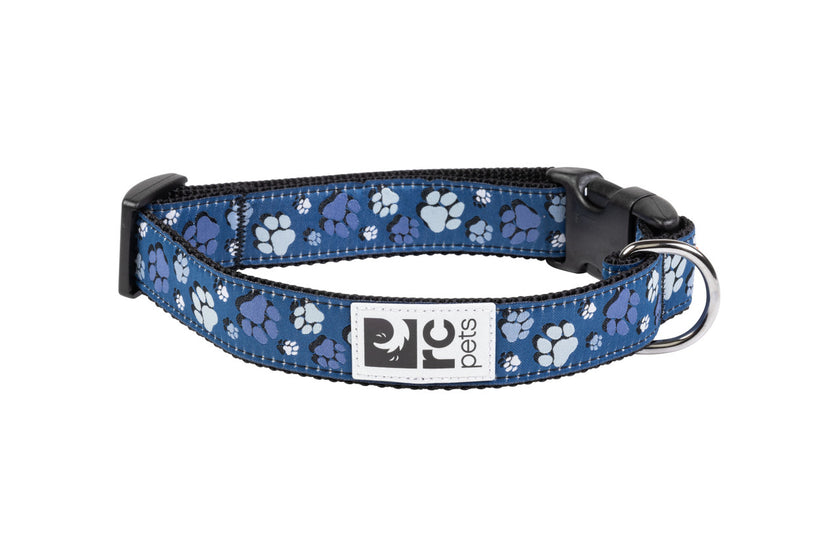 RC Pets Dog Clip Collar blue paw print 