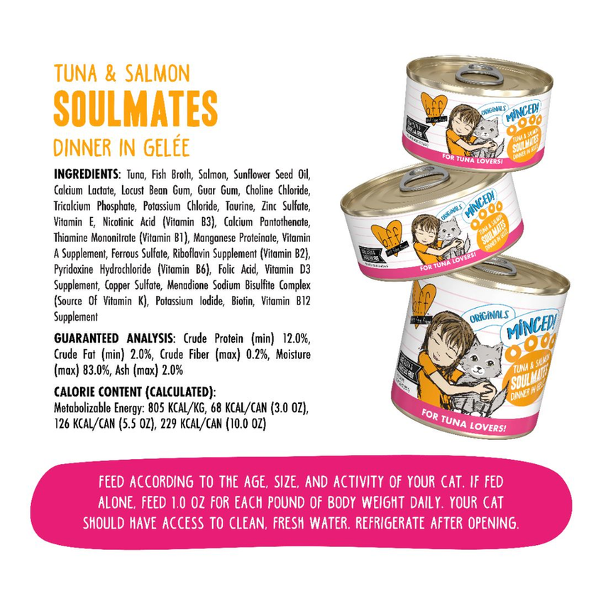 Weruva BFF Minced! - Tuna & Salmon Soulmates Dinner in Gelee (5.5oz)