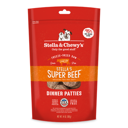 Stella & Chewy's - Stella's Super Beef Recipe Freeze-Dried Raw Dinner Patties for Dogs