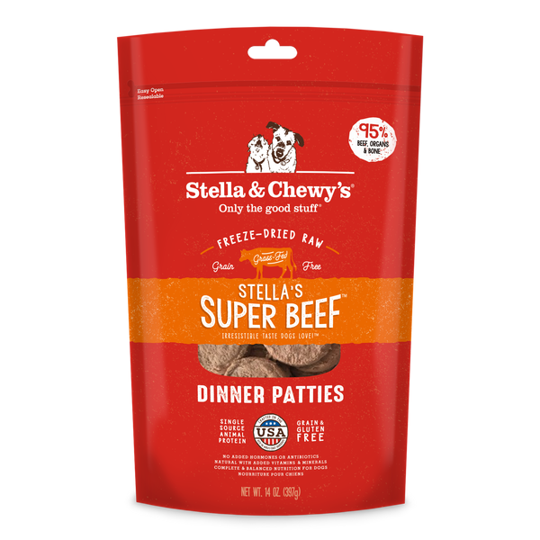 Stella & Chewy's - Stella's Super Beef Recipe Freeze-Dried Raw Dinner Patties for Dogs