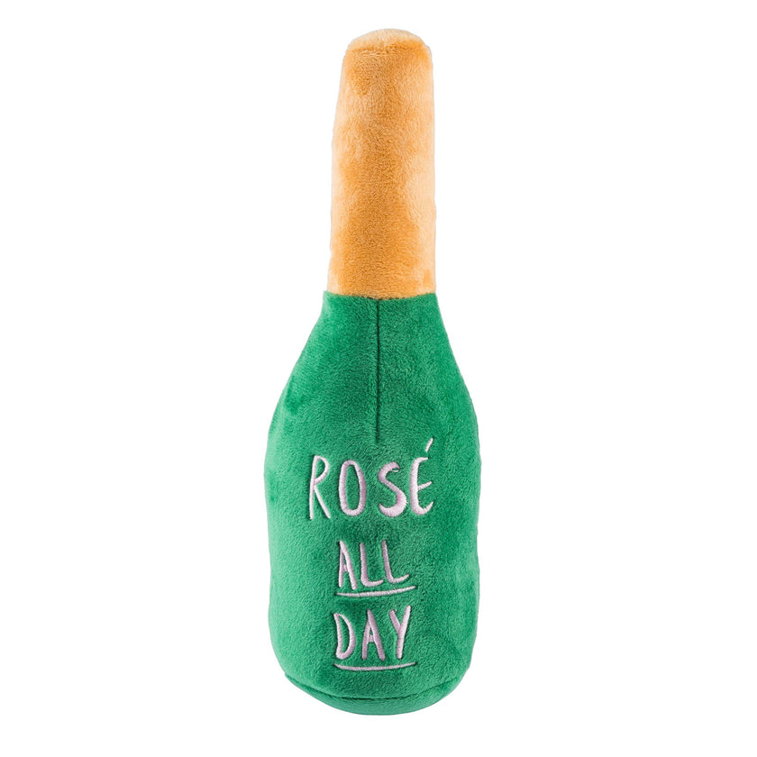 Woof Clicquot Rose' Champagne Bottle Squeaker Dog Toy - Large