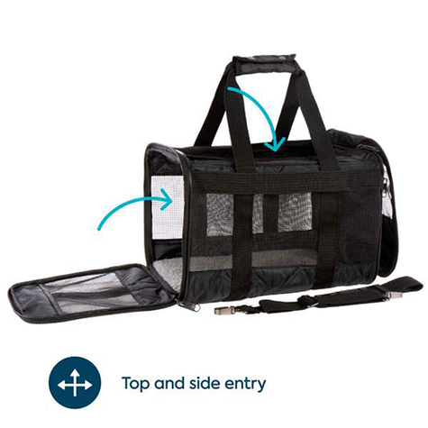 Sherpa® Deluxe™ Guaranteed On Board® Soft Sided Dog & Cat Carrier - Black - Medium