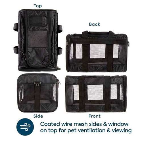Sherpa® Deluxe™ Guaranteed On Board® Soft Sided Dog & Cat Carrier - Black - Medium