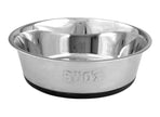 BUD'Z STAINLESS BOWL WITH BLACK SILICON BASE 1100ml (37oz)