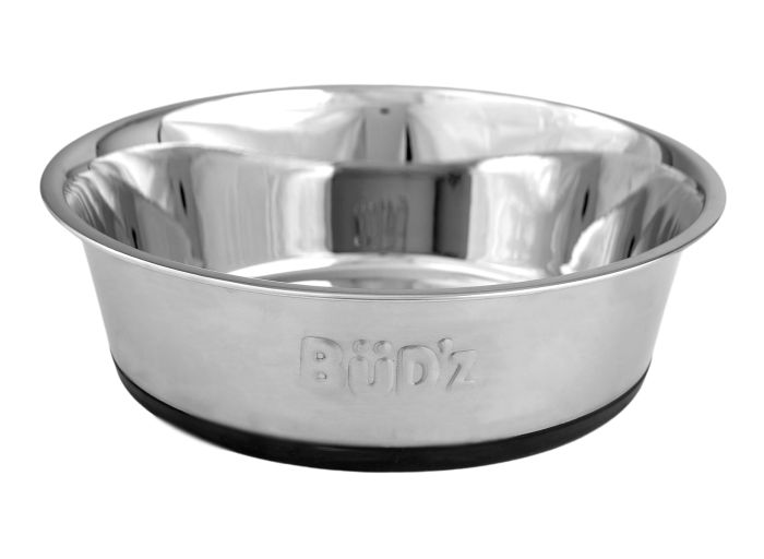 BuD'z Stainless Bowl with Black Silicon Base