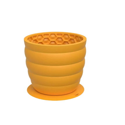 Honeycomb Silicone Slow Feeder Bowl - Mini, Mustard