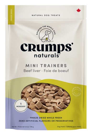 Crumps Mini Trainers Freeze Dried Beef Liver Dog Treats 4.4 oz