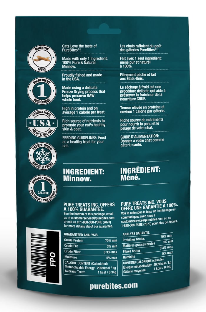 PureBites Freeze Dried Cat Treats - Minnow 66g