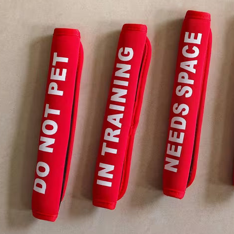 Reflective Dog Leash Sleeves for Training & Safety - Warning Messages