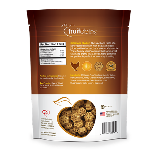 Flavor Dog Treat 5 oz   Fruitables® Skinny Minis® Rotisserie Chicken Flavor Dog Treat