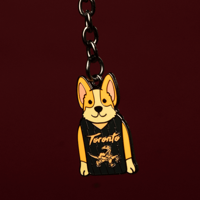 Toronto Raptors Corgi Keychain
