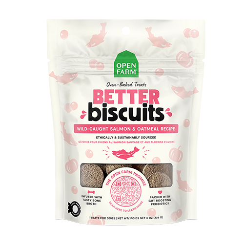 Open Farm® Better Biscuits Wild-Caught Salmon & Oatmeal Recipe Oven Baked Dog Treats 8oz