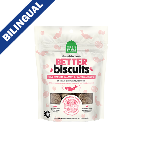 Open Farm® Better Biscuits Wild-Caught Salmon & Oatmeal Recipe Oven Baked Dog Treats 8oz