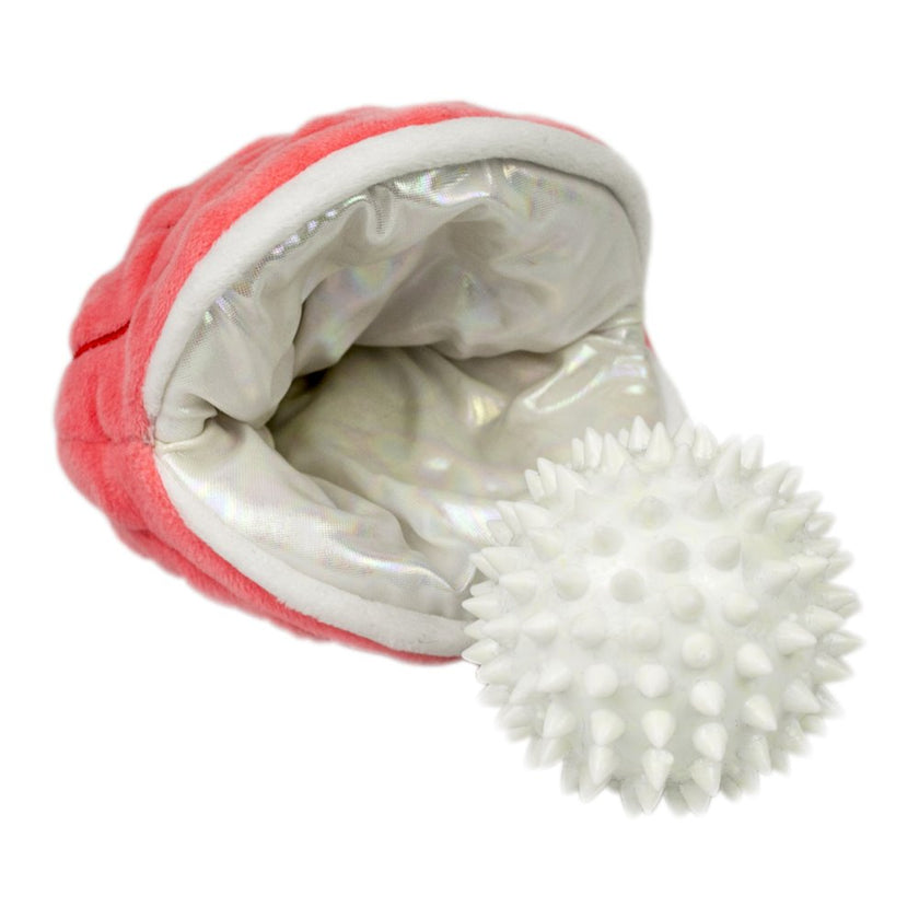 Tall Tails - Plush Oyster with Rubber Ball - 2 in 1 Squeaker Toy