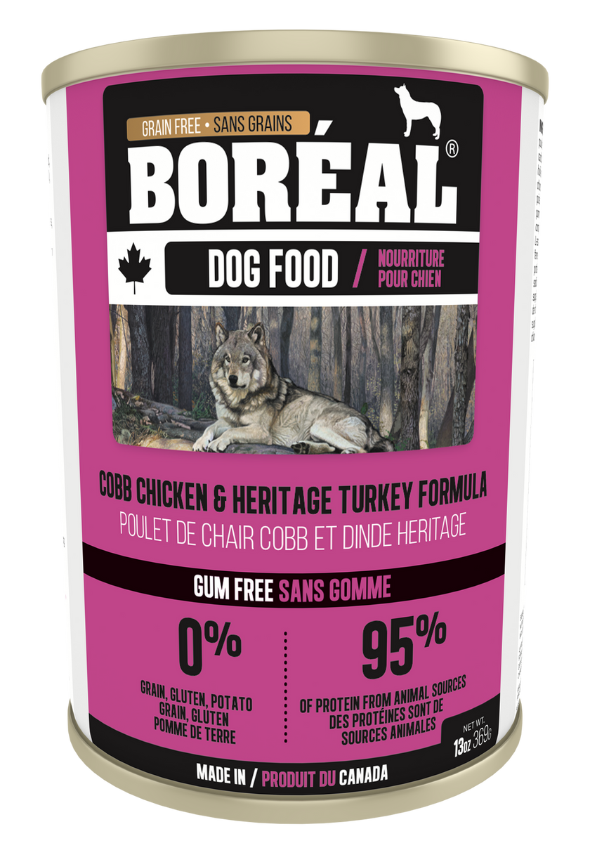 Boreal Grain-Free Canned Dog Food - Canadian Cobb Chicken and Heritage Turkey (13oz/369g)