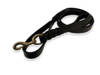 Angel Pet Supplies - Leather Double Handle Braided Leash - 6ft, Black