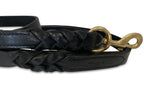 Angel Pet Supplies - Leather Double Handle Braided Leash - 6ft, Black