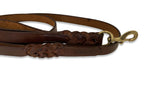 Angel Pet Supplies - Leather Double Handle Braided Leash - 6ft, Brown