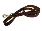 Angel Pet Supplies - Leather Double Handle Braided Leash - 6ft, Brown