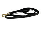 Angel Pet Supplies - Leather Double Handle Braided Leash - 6ft, Black
