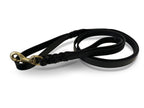 Angel Pet Supplies - Leather Double Handle Braided Leash - 6ft, Black