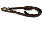 Angel Pet Supplies - Leather Double Handle Braided Leash - 6ft, Brown