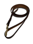 Angel Pet Supplies - Leather Double Handle Braided Leash - 6ft, Brown