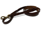 Angel Pet Supplies - Leather Double Handle Braided Leash - 6ft, Brown