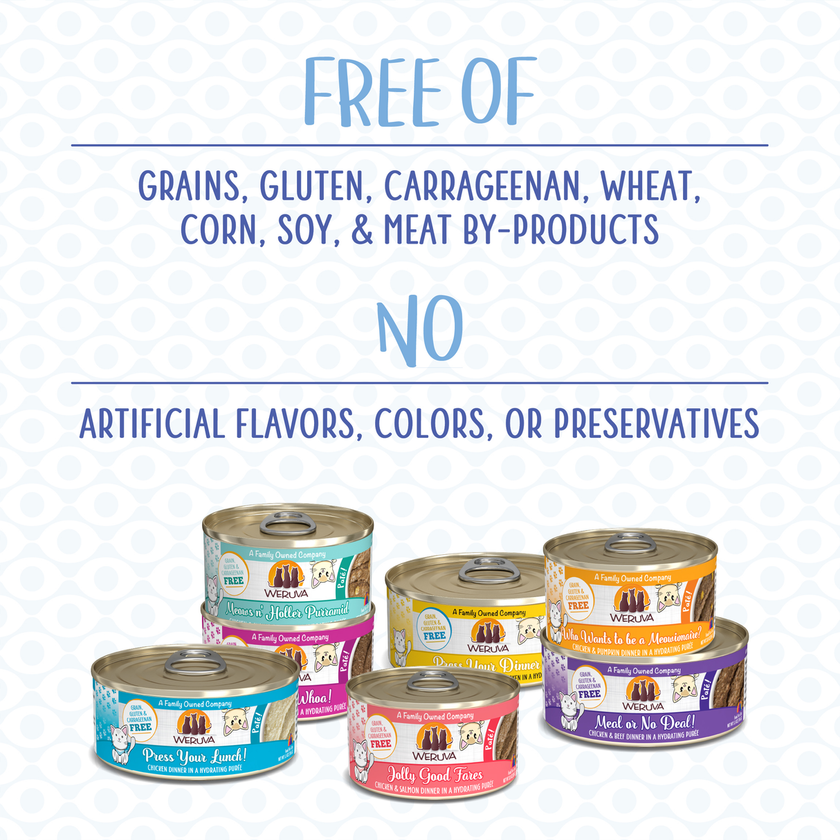 Weruva Cat Pate - Press Your Lunch! Chicken Dinner in Hydrating Puree (5.5oz)