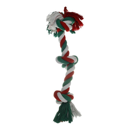 Holiday Striped 3-Knot Tug Rope