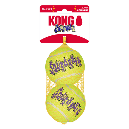 KONG AirDog SqueakAir Tennis Ball - Yellow - Large (2 Pack)
