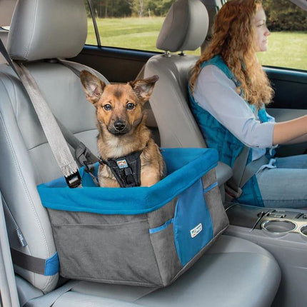 Kurgo Booster Seat Heather Grey Coastal Blue Dog 1pc