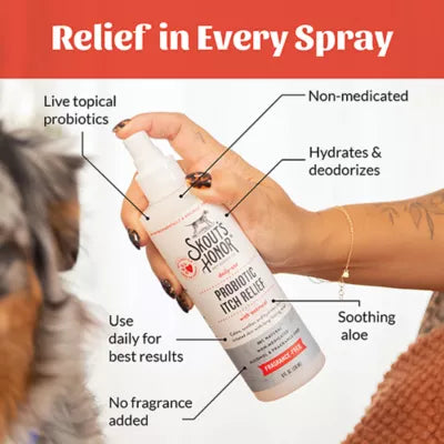 Skouts Honor - Hypoallergenic Probiotic Itch Relief Spray For Dogs