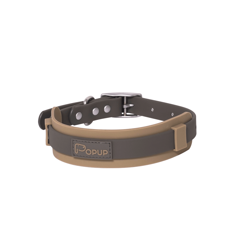 PoPupJoys DUO Premium - Waterproof Dog Collar - Charcoal, Large