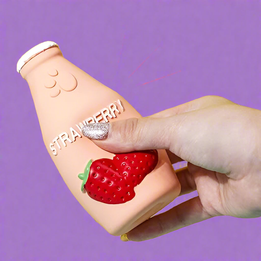 Strawberry Milk Squeaky Dog Toy