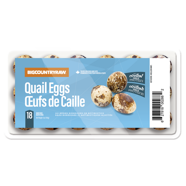 Big Country Raw Frozen Quail Eggs for Dogs & Cats - Raw Whole Food Topper - 18 Count