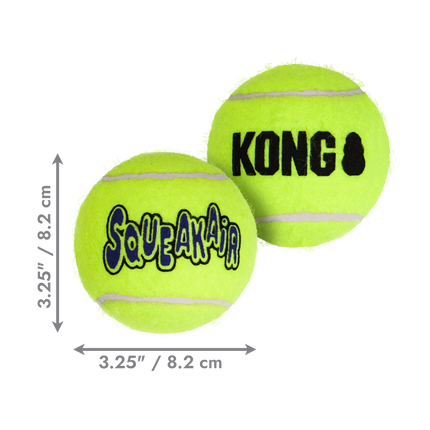KONG AirDog SqueakAir Tennis Ball - Yellow - Large (2 Pack)