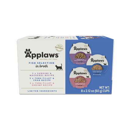 Applaws Fish Selection in Broth Multipack – All-natural, delicious meals for adult cats